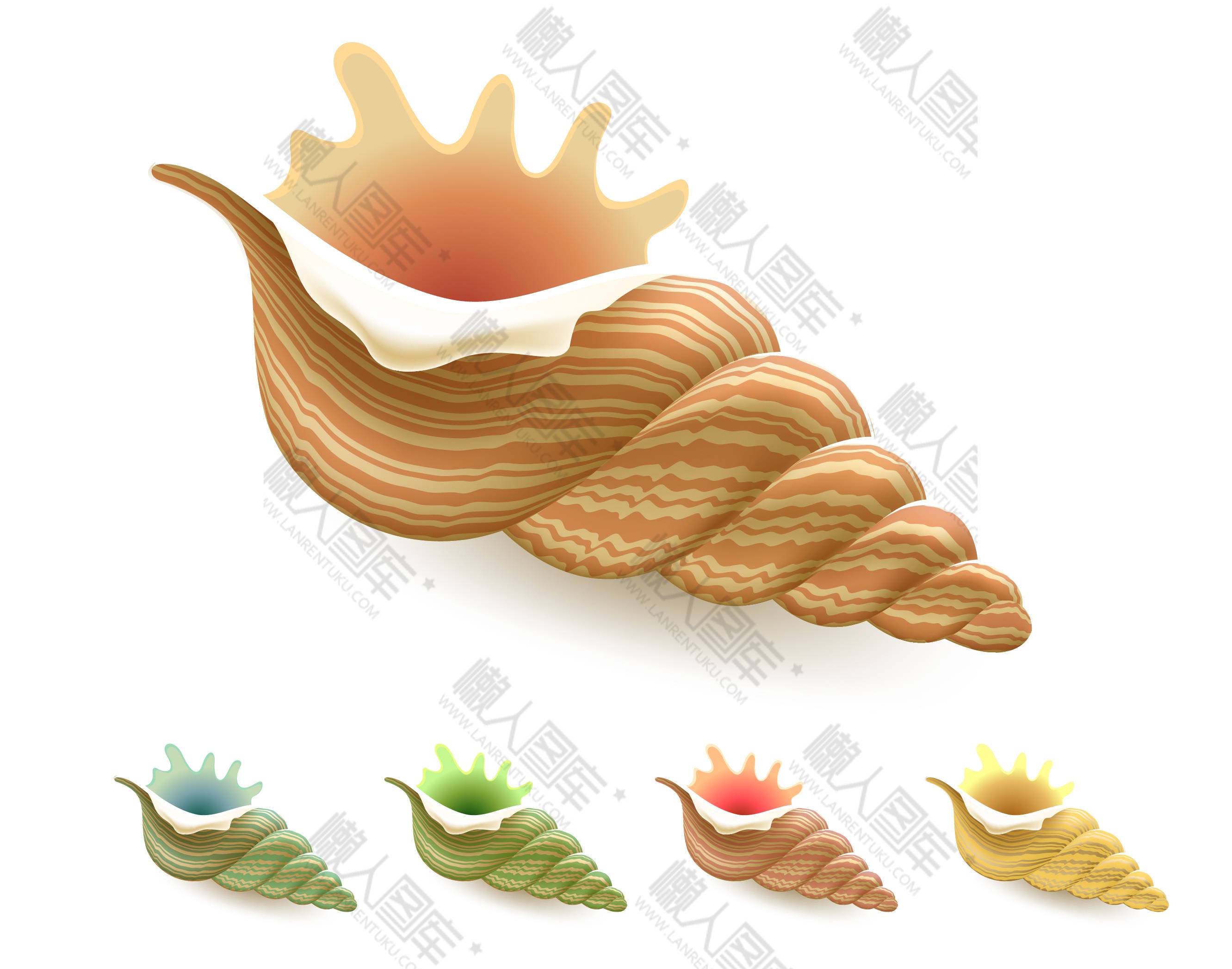 彩色卡通海螺