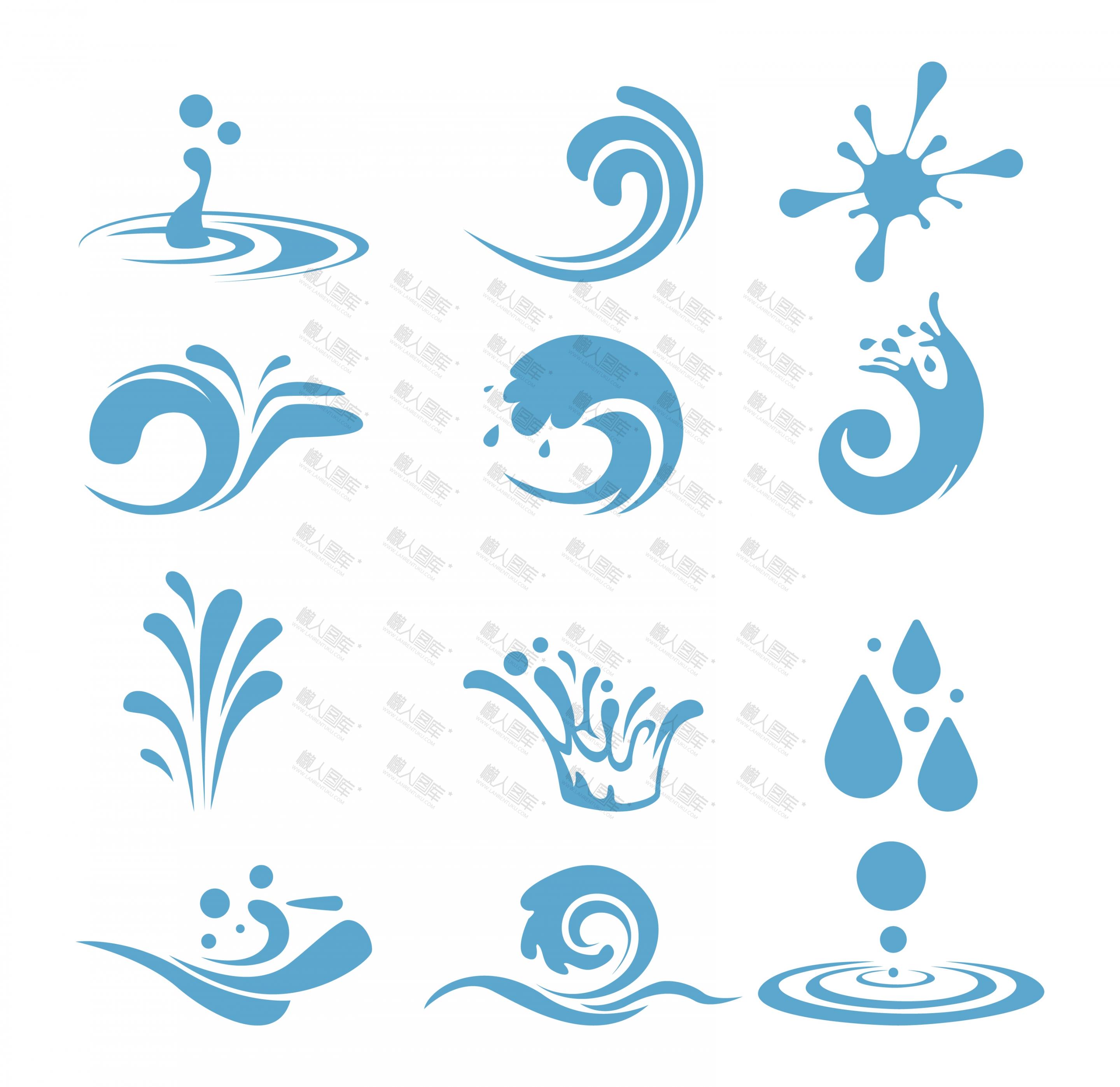 各种水滴水花形状标志