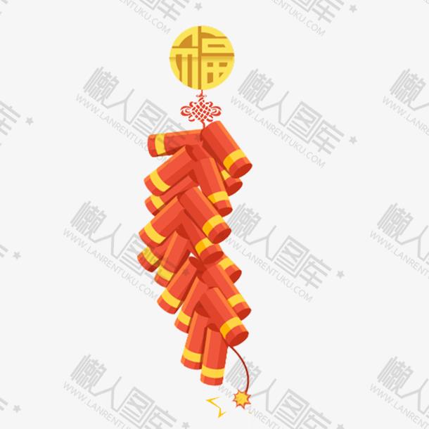 中国风红色鞭炮免抠-高清免抠中国风红色鞭炮爆竹png素材下载_懒人