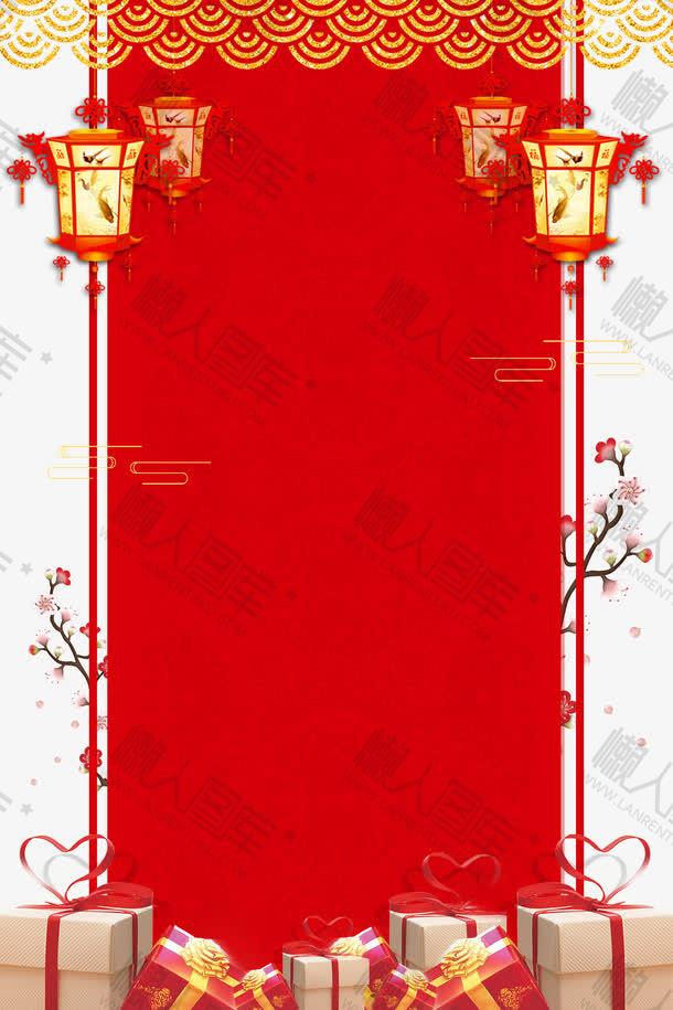 懒人图库提供精品模板,素材下载,本设计作品为新年促销红色中国风