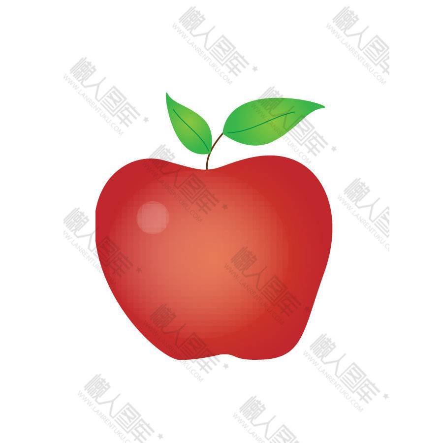 手绘红色苹果矢量图