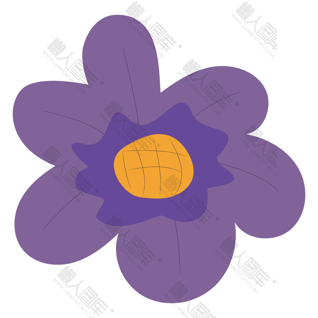 紫色花卉矢量图