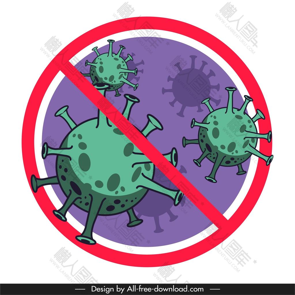 禁止冠状病毒图标