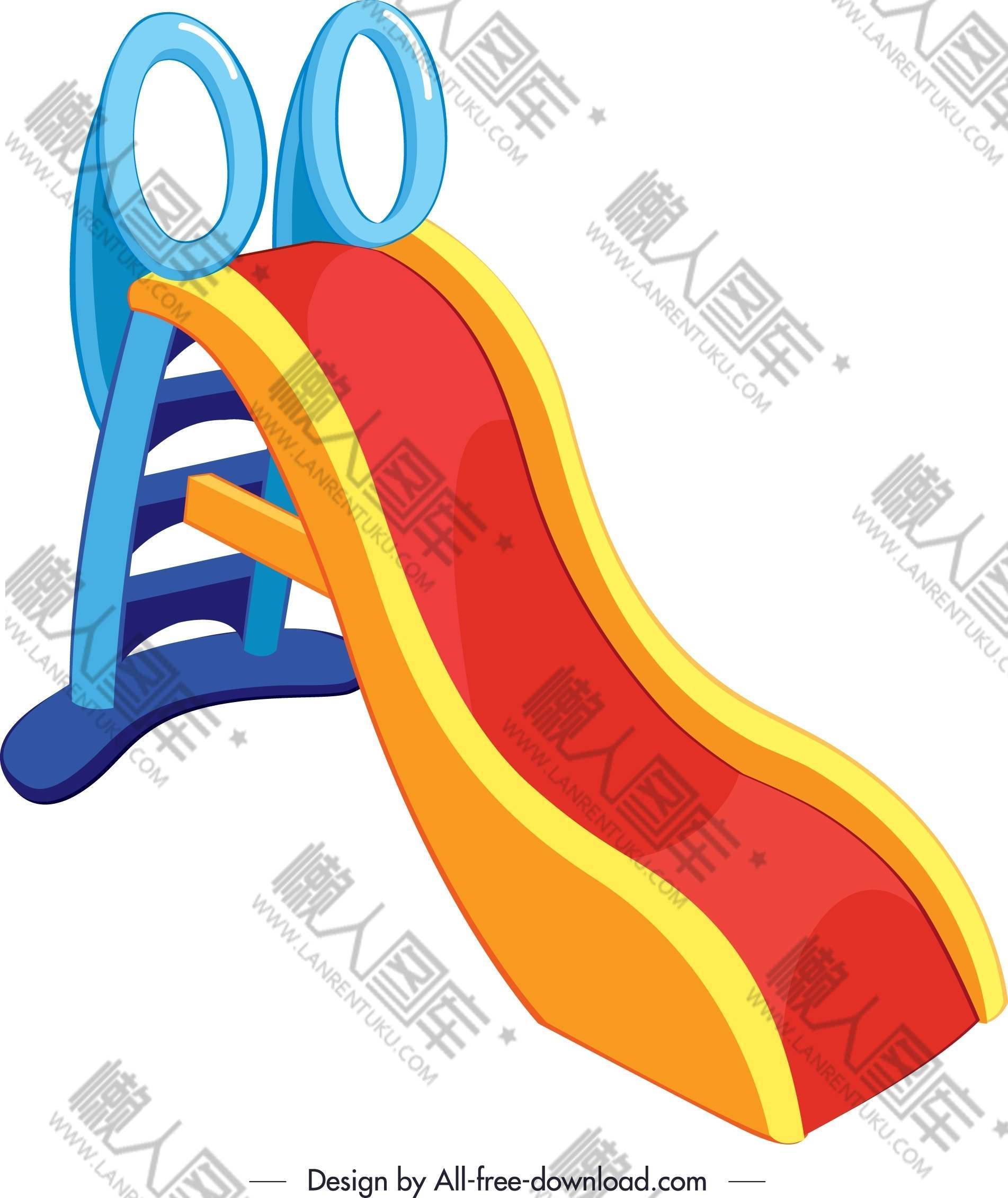 卡通滑滑梯矢量圖-手繪卡通滑滑梯矢量圖高清素材下載_懶人圖庫