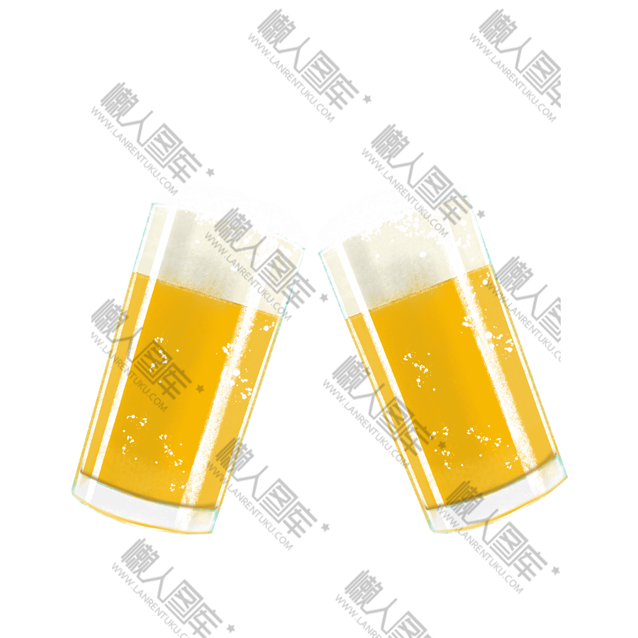 两杯啤酒矢量图