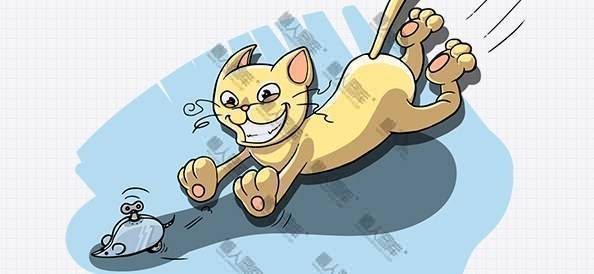 猫捉老鼠插画图1