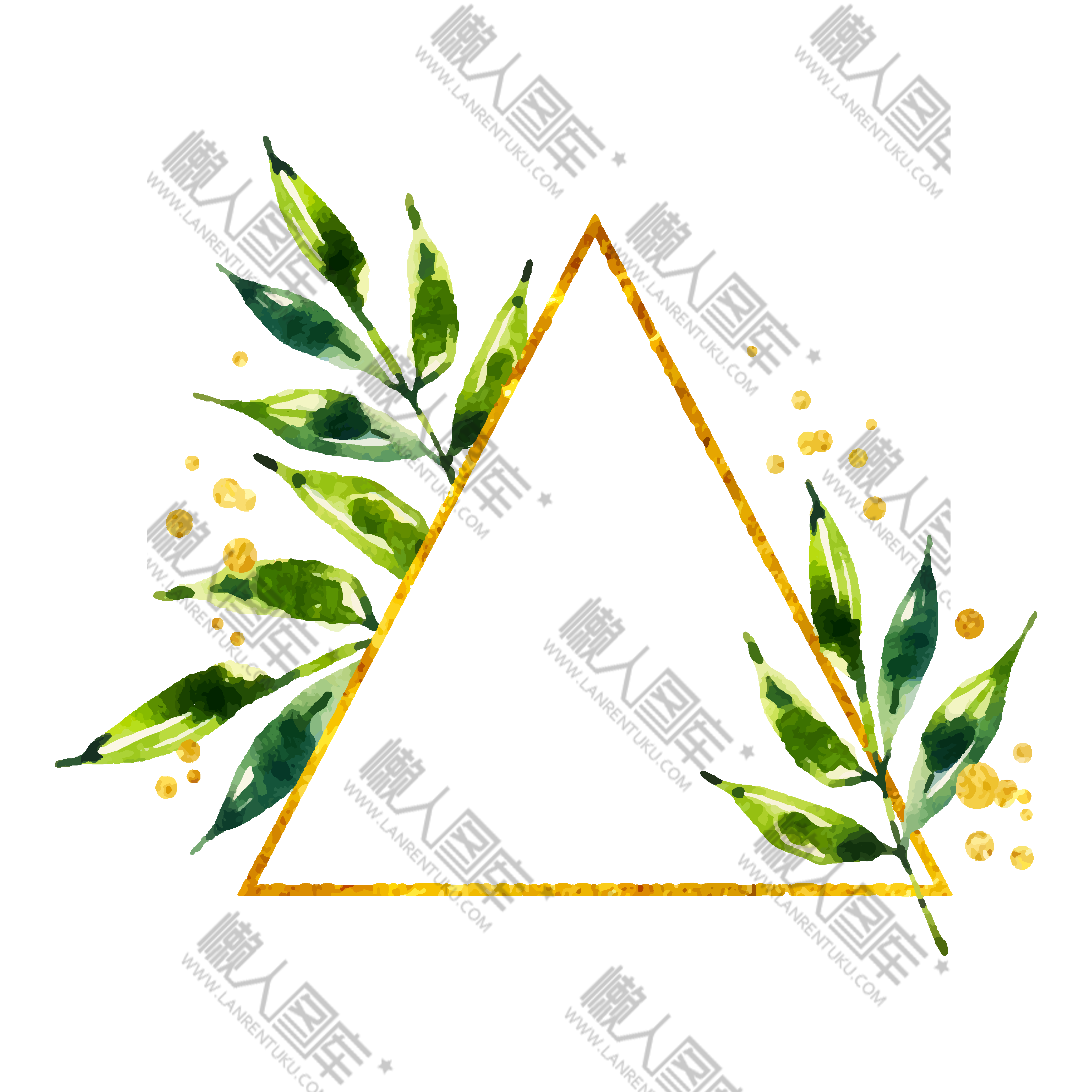 花卉金属线条边框图1