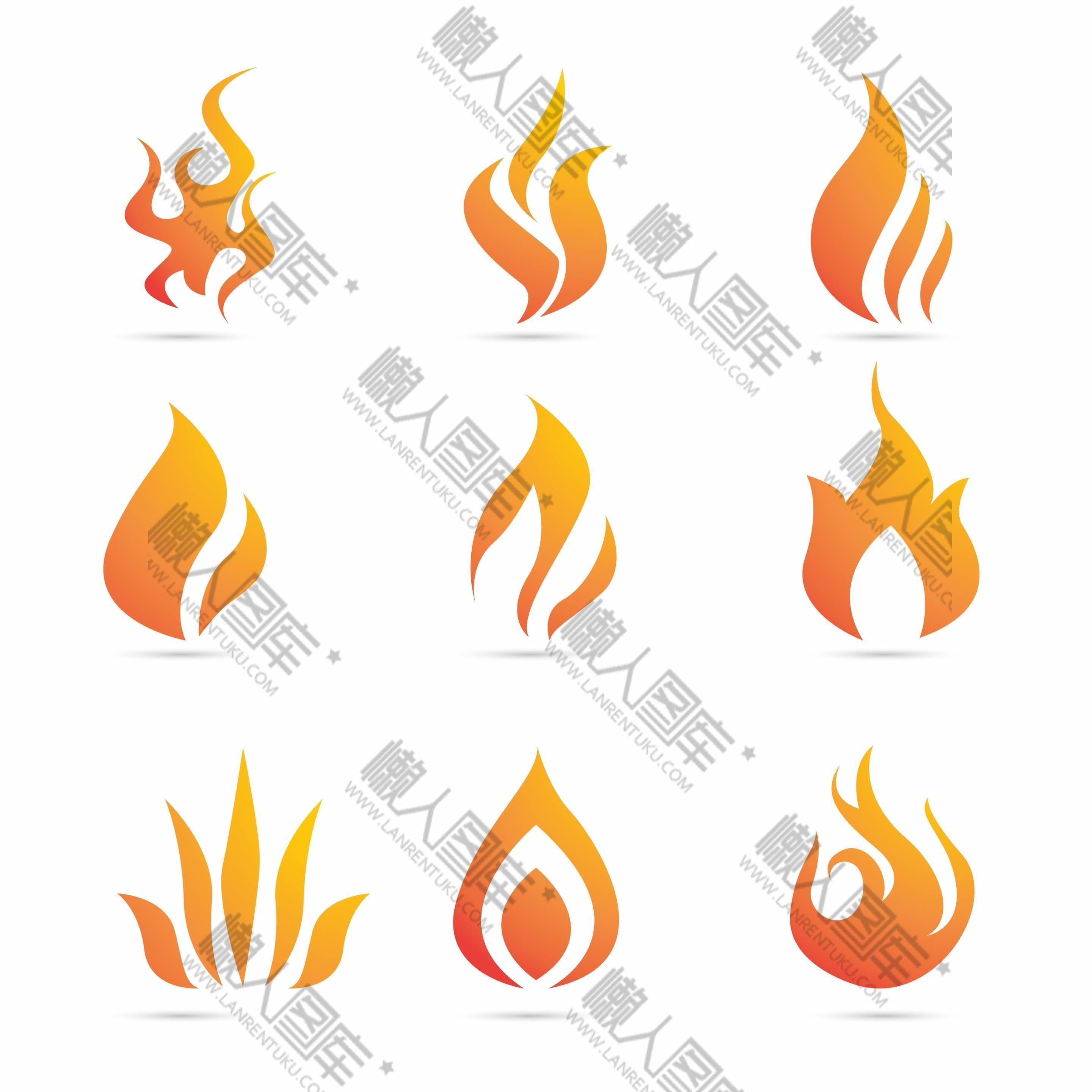 火焰logo图标矢量图图1