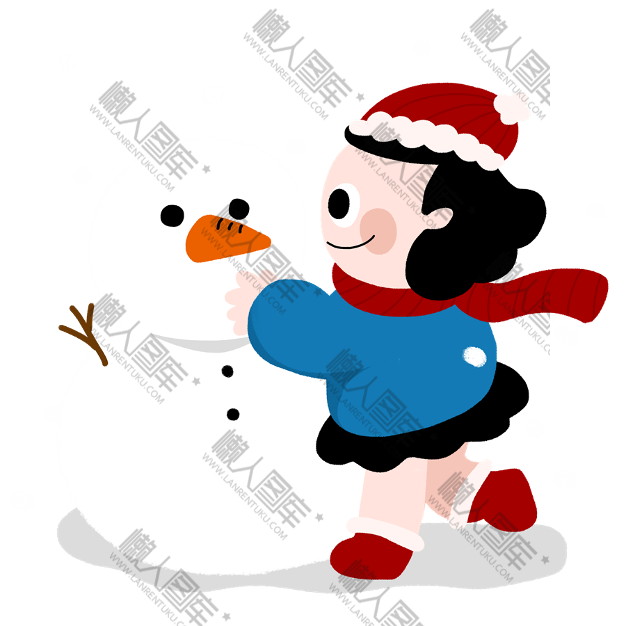 玩雪的小女孩图1