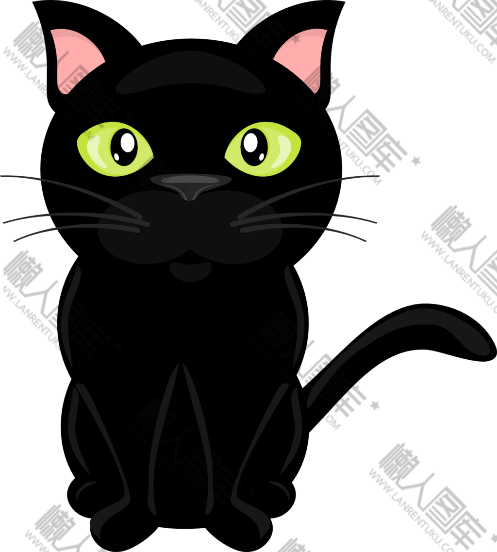 卡通可爱黑猫图片