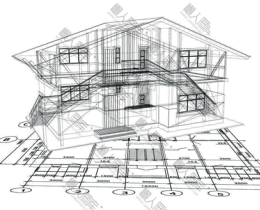 房屋建筑结构矢量图