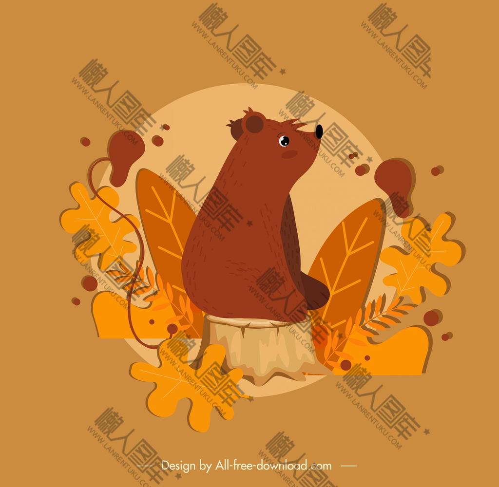 棕色小熊插画