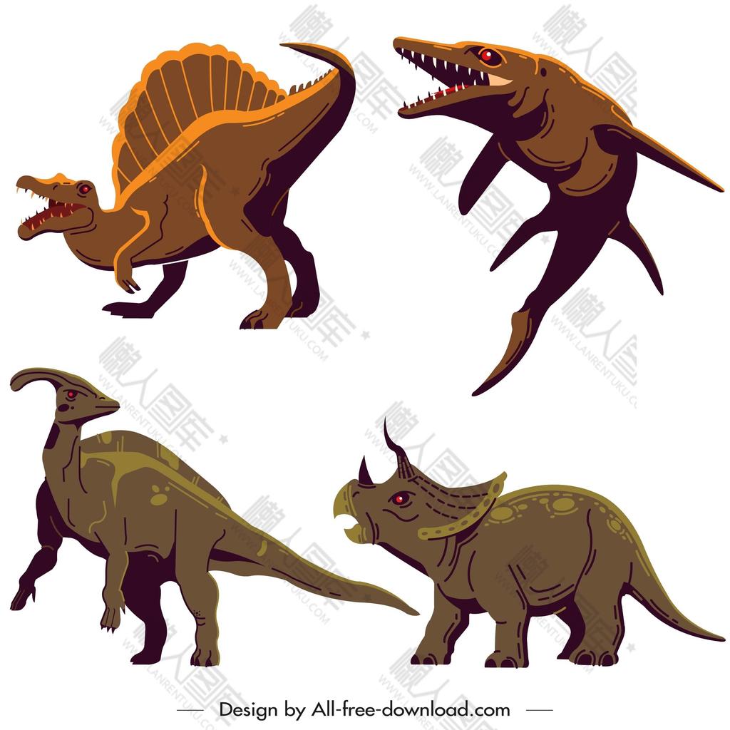 侏罗纪恐龙矢量图