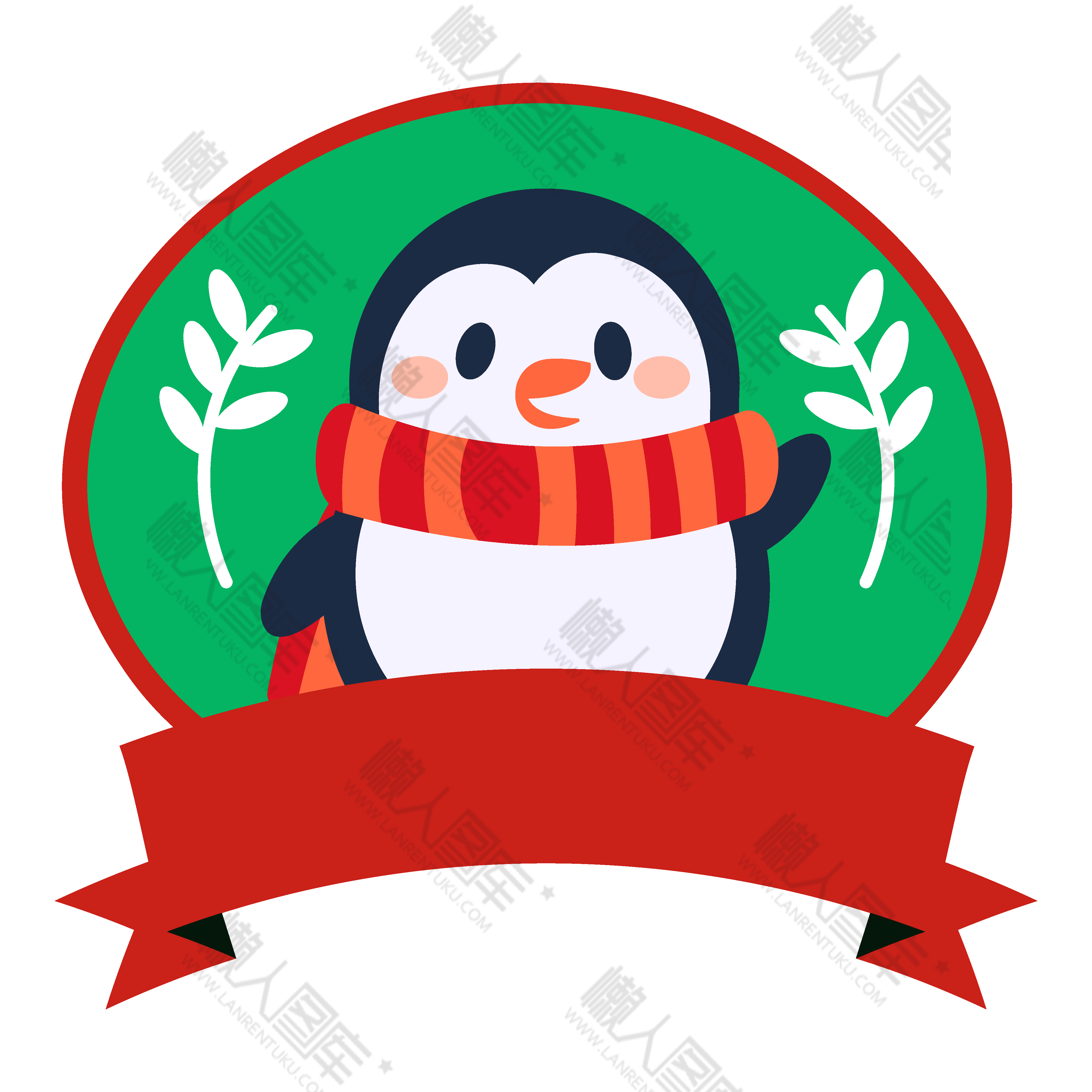 圣诞节小企鹅标题框