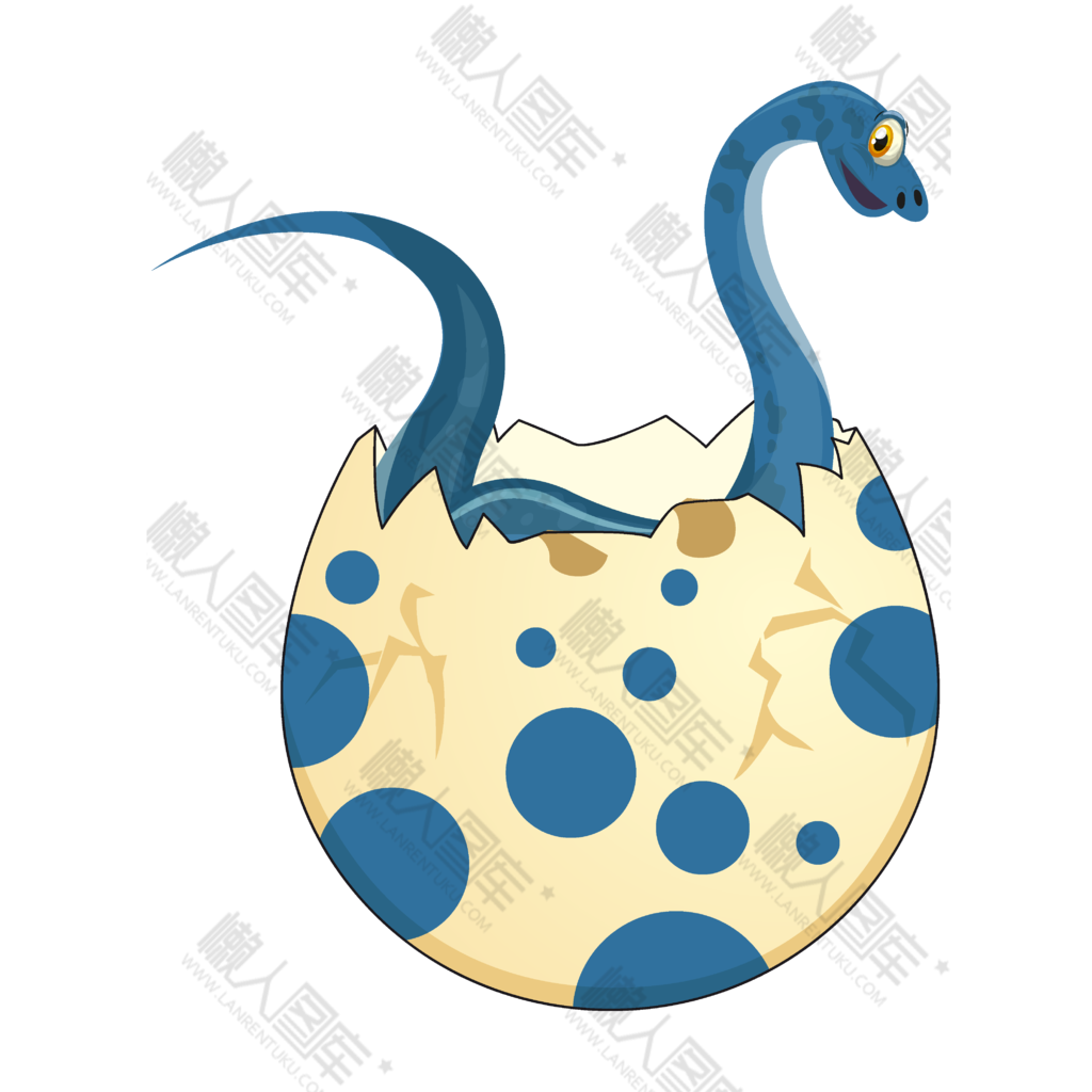 出壳的蓝色的恐龙宝宝