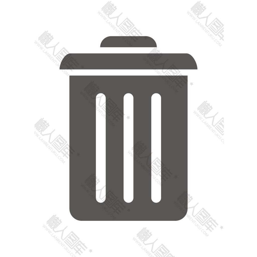 环保标志垃圾桶删除图标