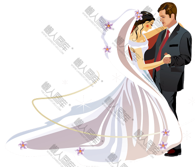西式婚礼新娘结婚插画