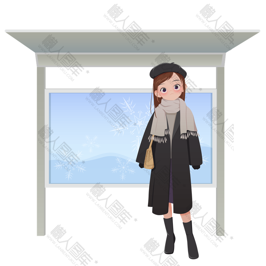 立冬节气风雪矢量图图1