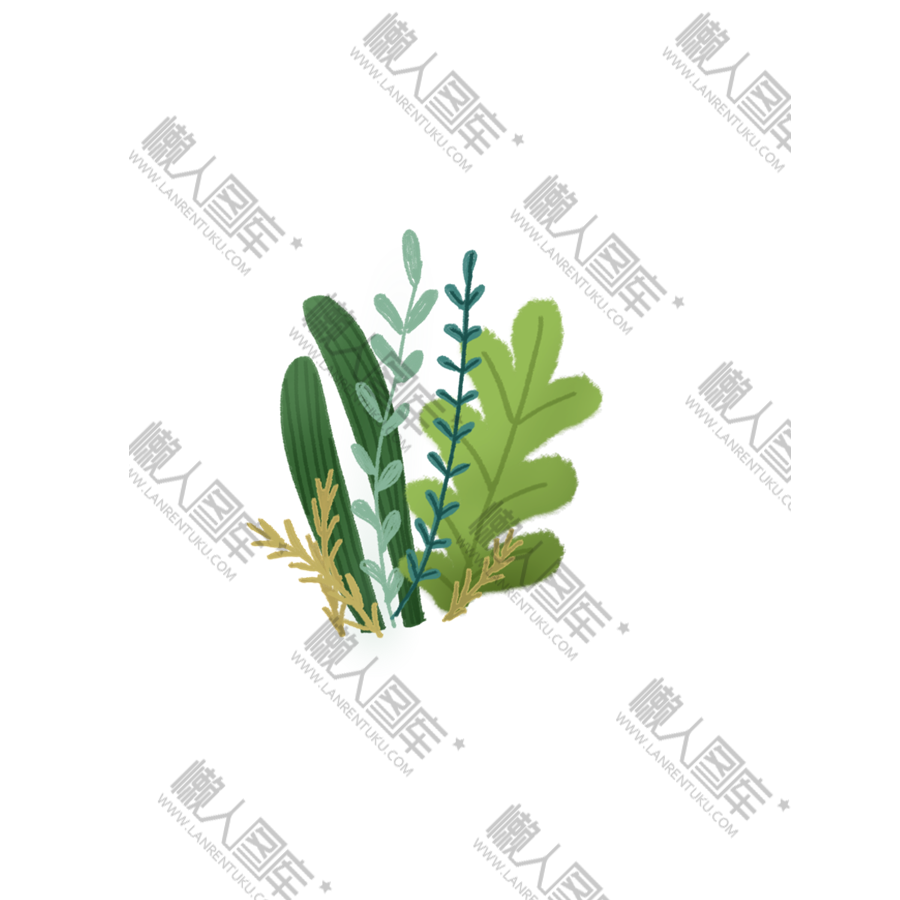 绿色花草植物图案