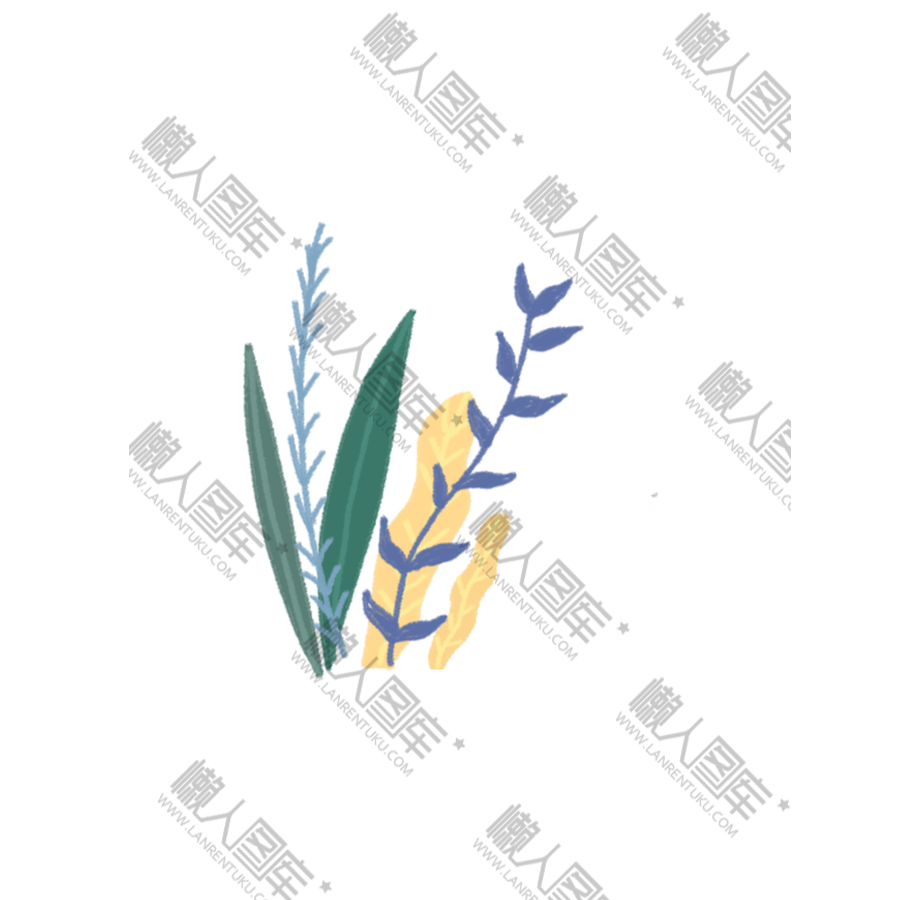 水彩手绘植物装饰
