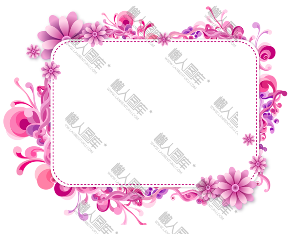 粉色花卉花朵边框