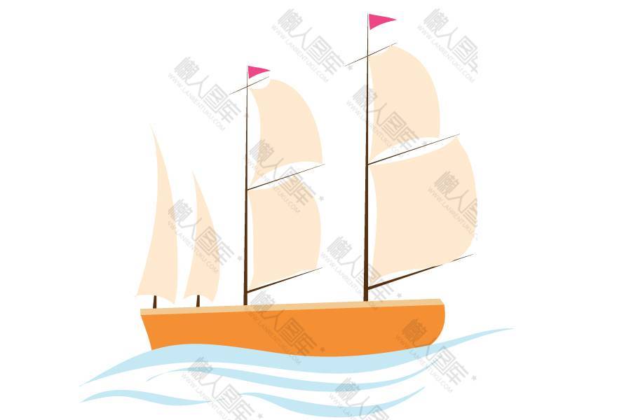 帆船卡通图片