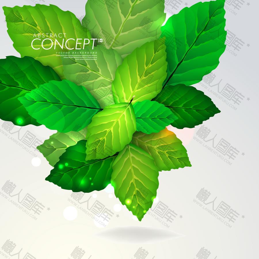 绿色叶子元素背景图片