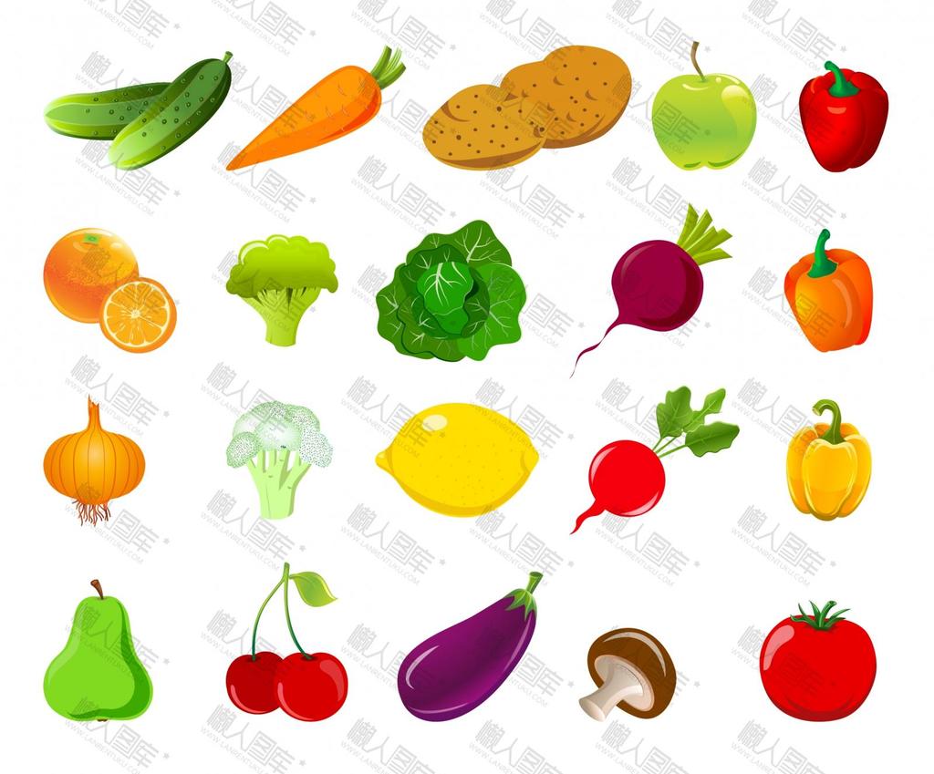 卡通蔬菜矢量图标