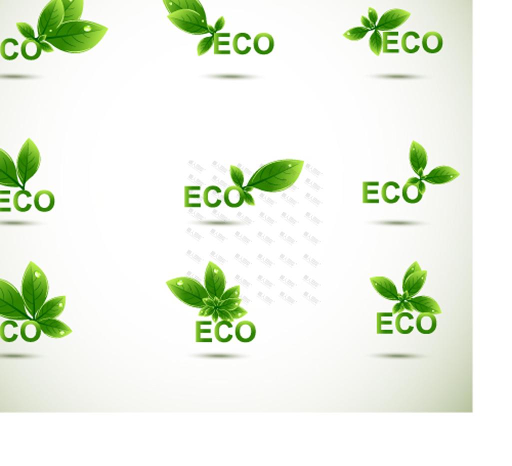 生态绿色eco节能图标