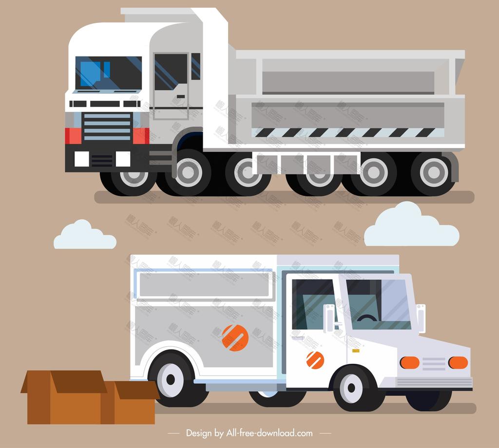 货车和卡车矢量图