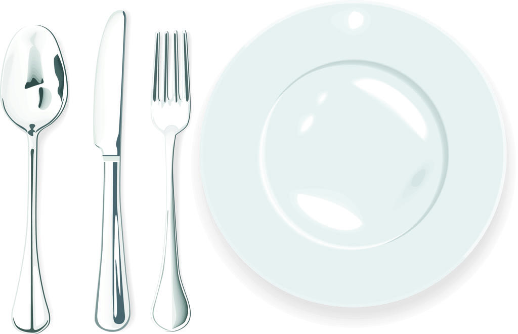 餐盘和餐具矢量图