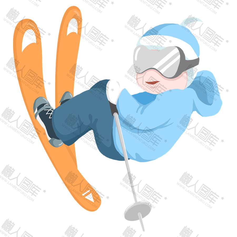 卡通滑雪人物素材
