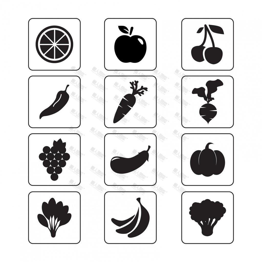 水果蔬菜icon矢量图标