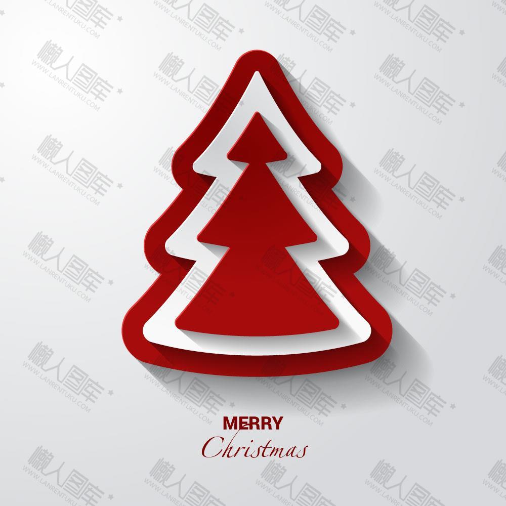 红色3d圣诞树logo
