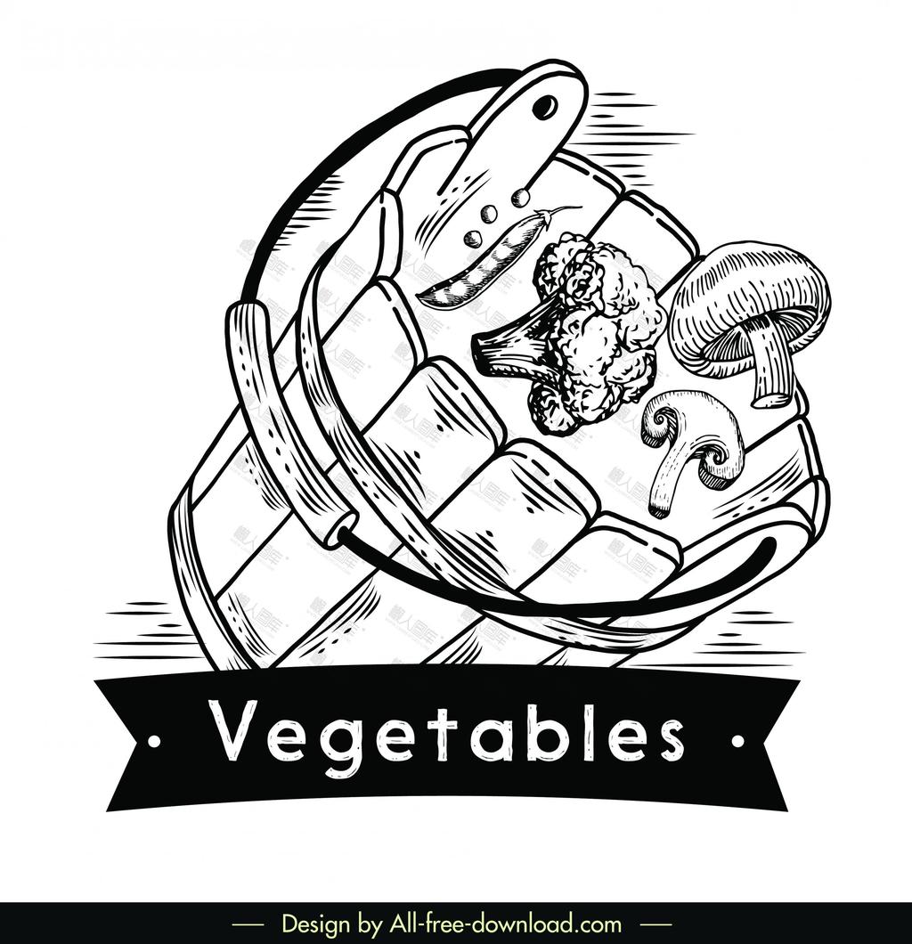 手绘蔬菜logo图案