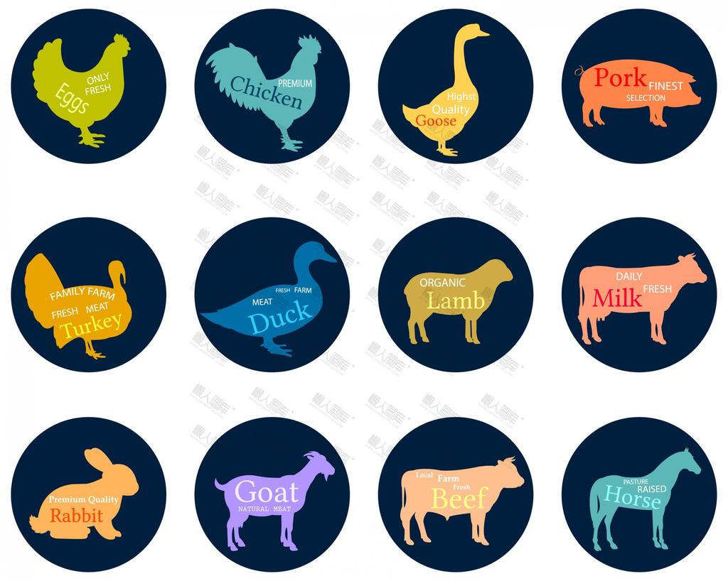 农场动物logo设计