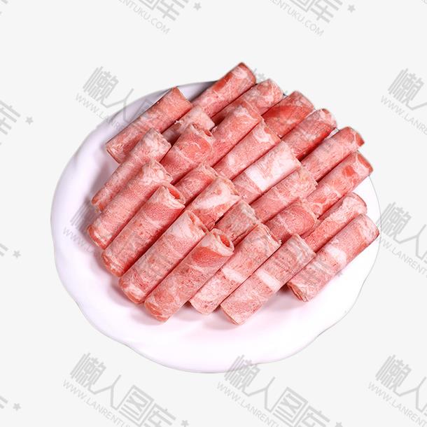 火锅配餐羊肉卷矢量图