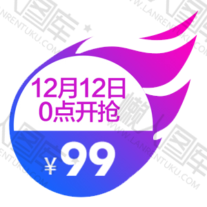 双12零点开抢促销标签图1