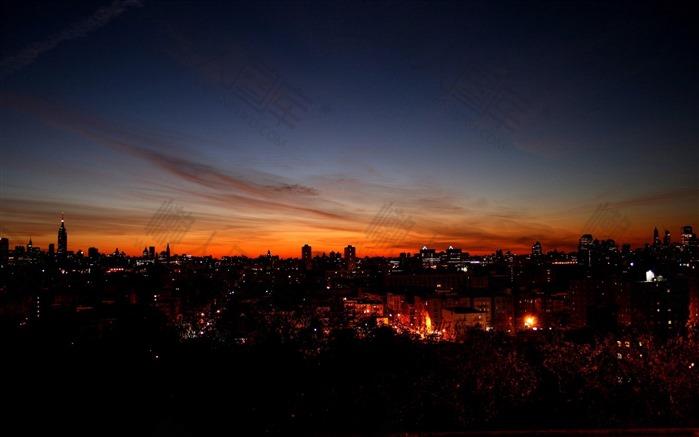 黄昏城市夜景