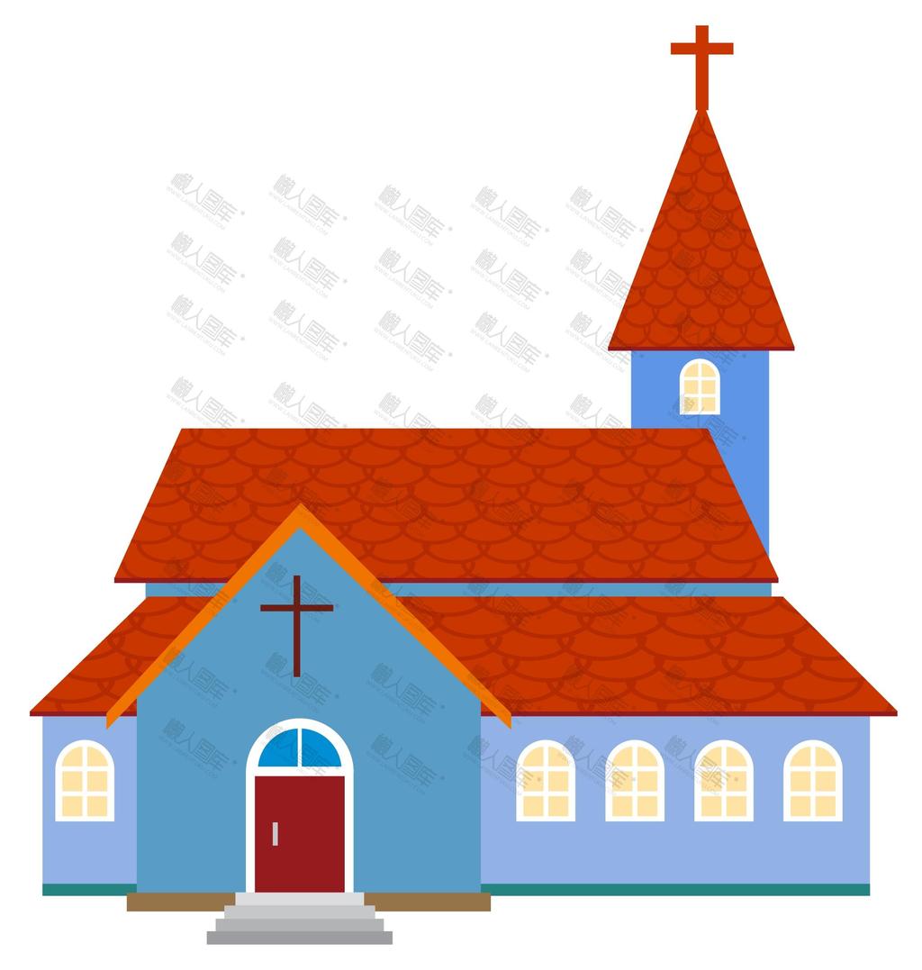 教堂矢量建筑插图