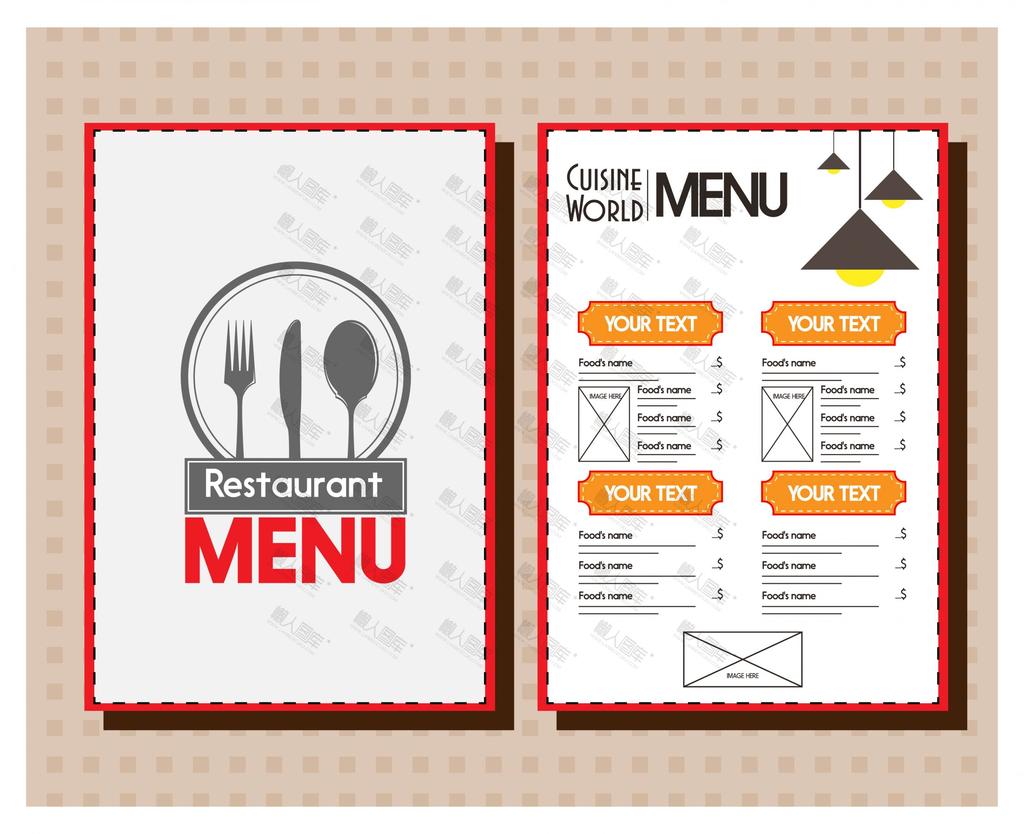 餐饮店菜单价目表设计模板