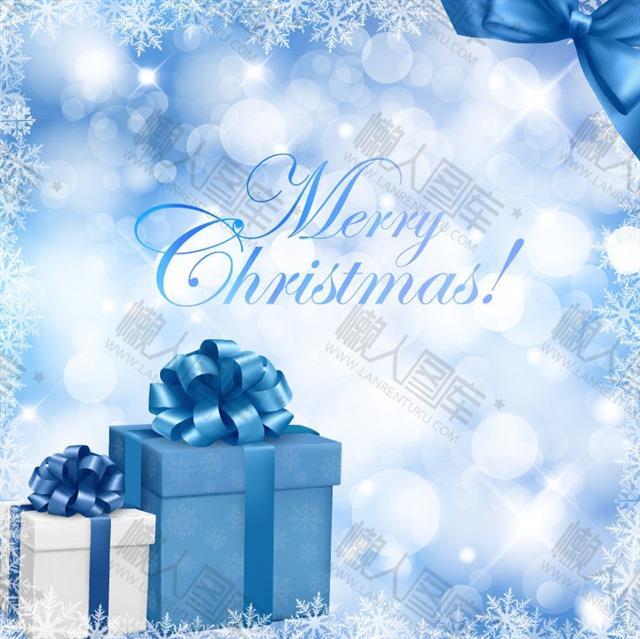 蓝色圣诞节贺卡背景图片