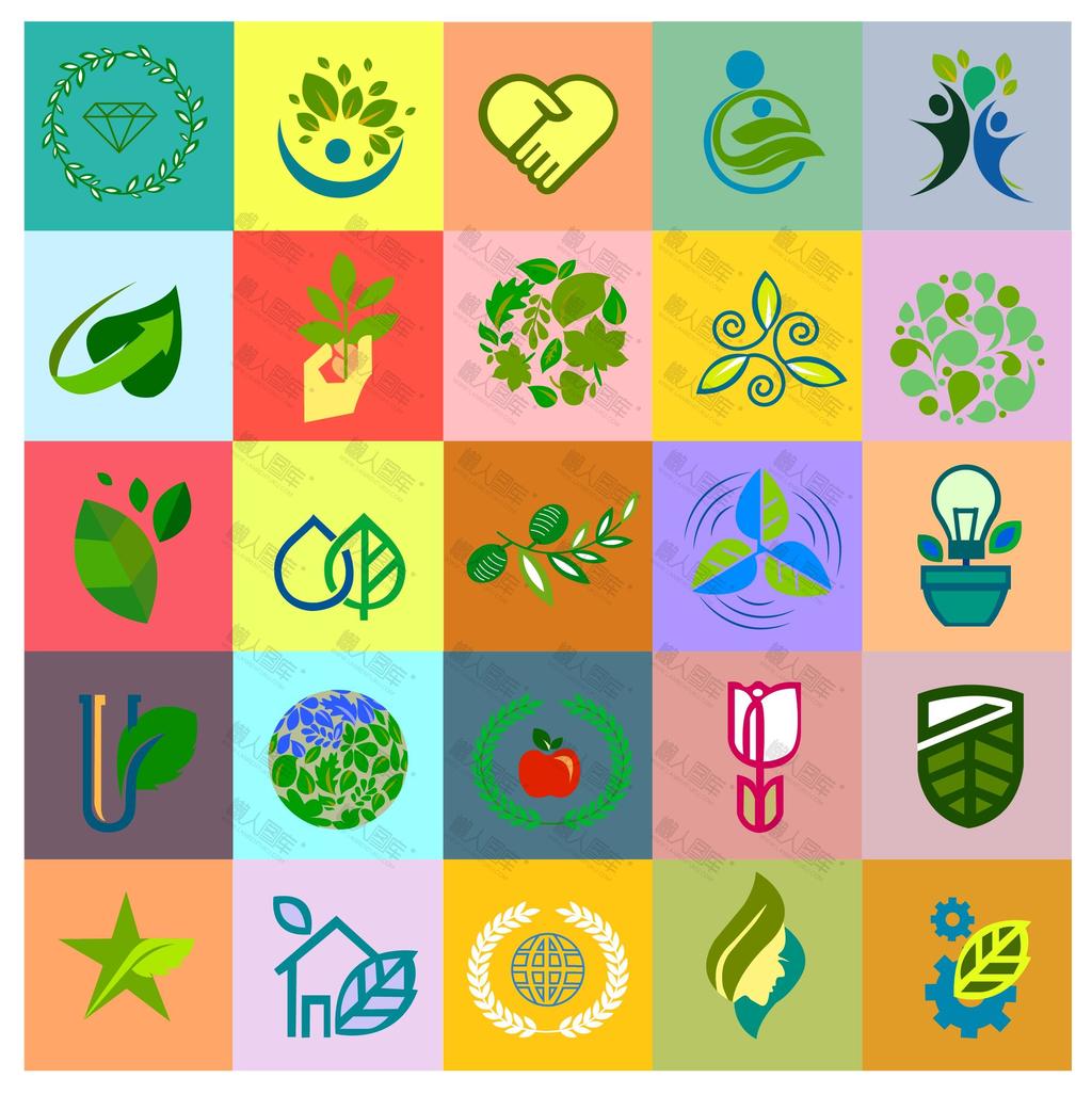 植物图标符号logo