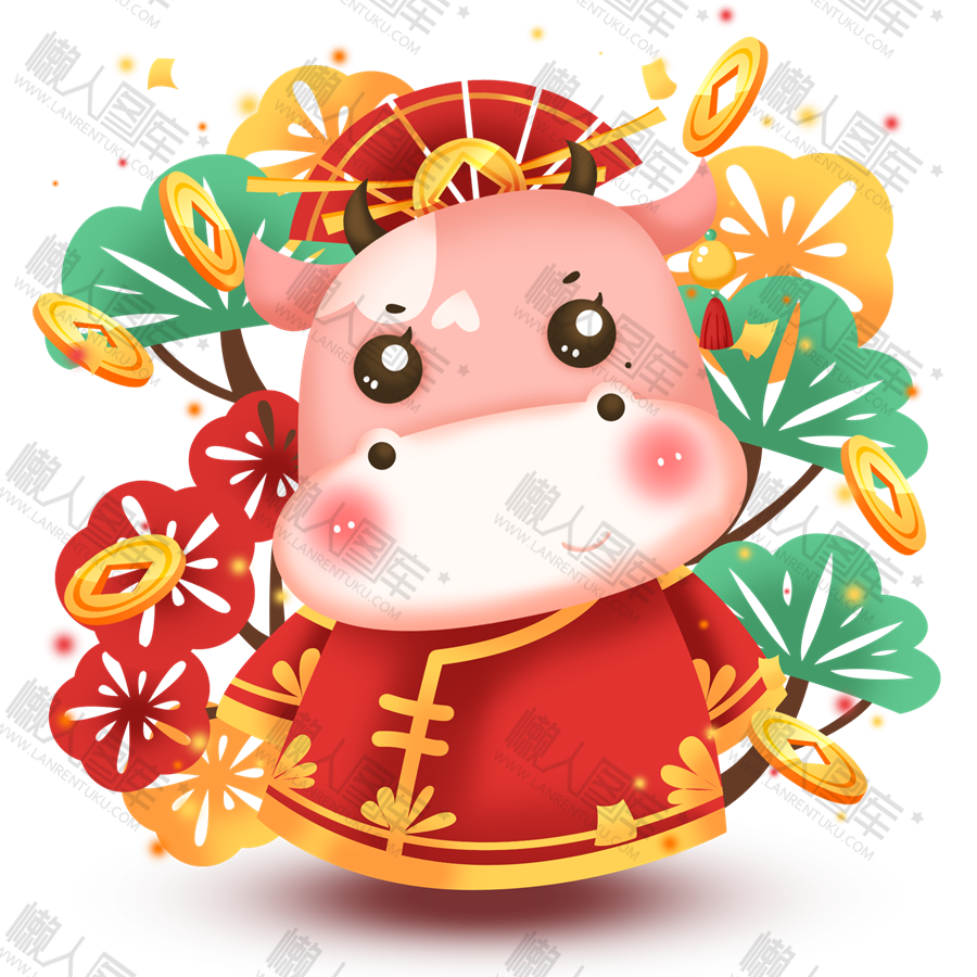 卡通小牛插画图1