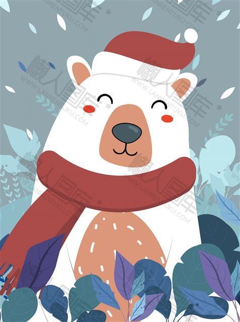 冬季可爱小熊手绘插画
