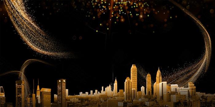黑金科技城市年会背景图片图1