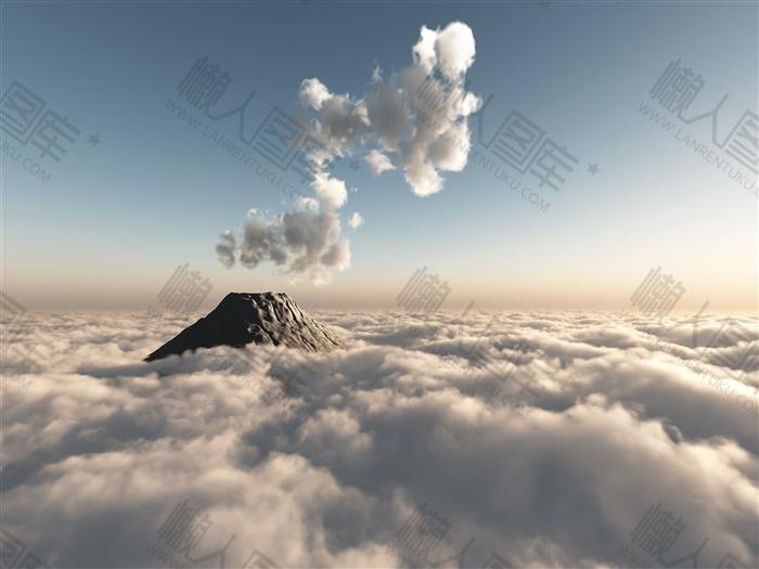 山顶云海背景