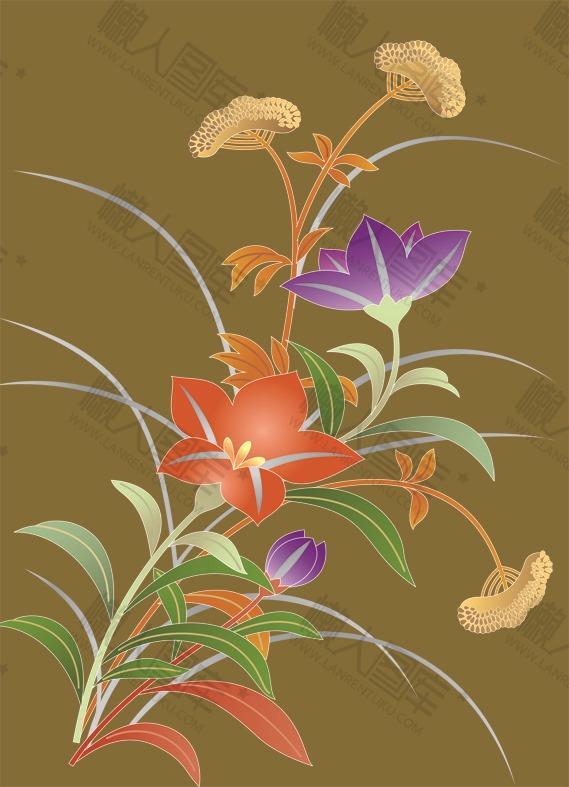 日式和风花朵背景图