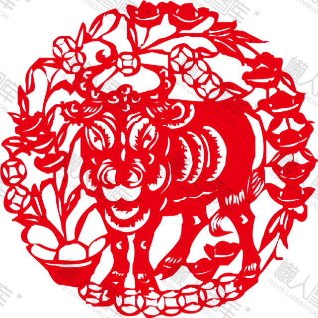 2021年牛年剪纸窗花图片图1