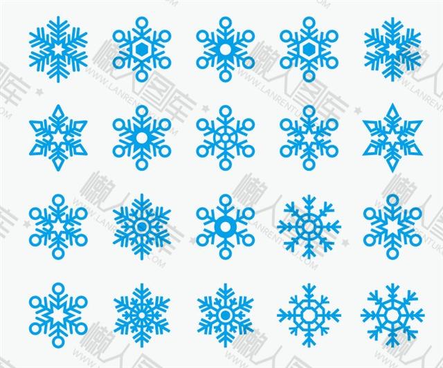 圣诞雪花符号装饰元素图1